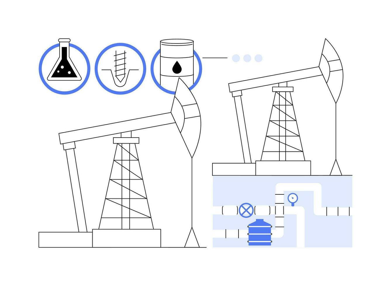 Oil rig abstract concept vector illustration.