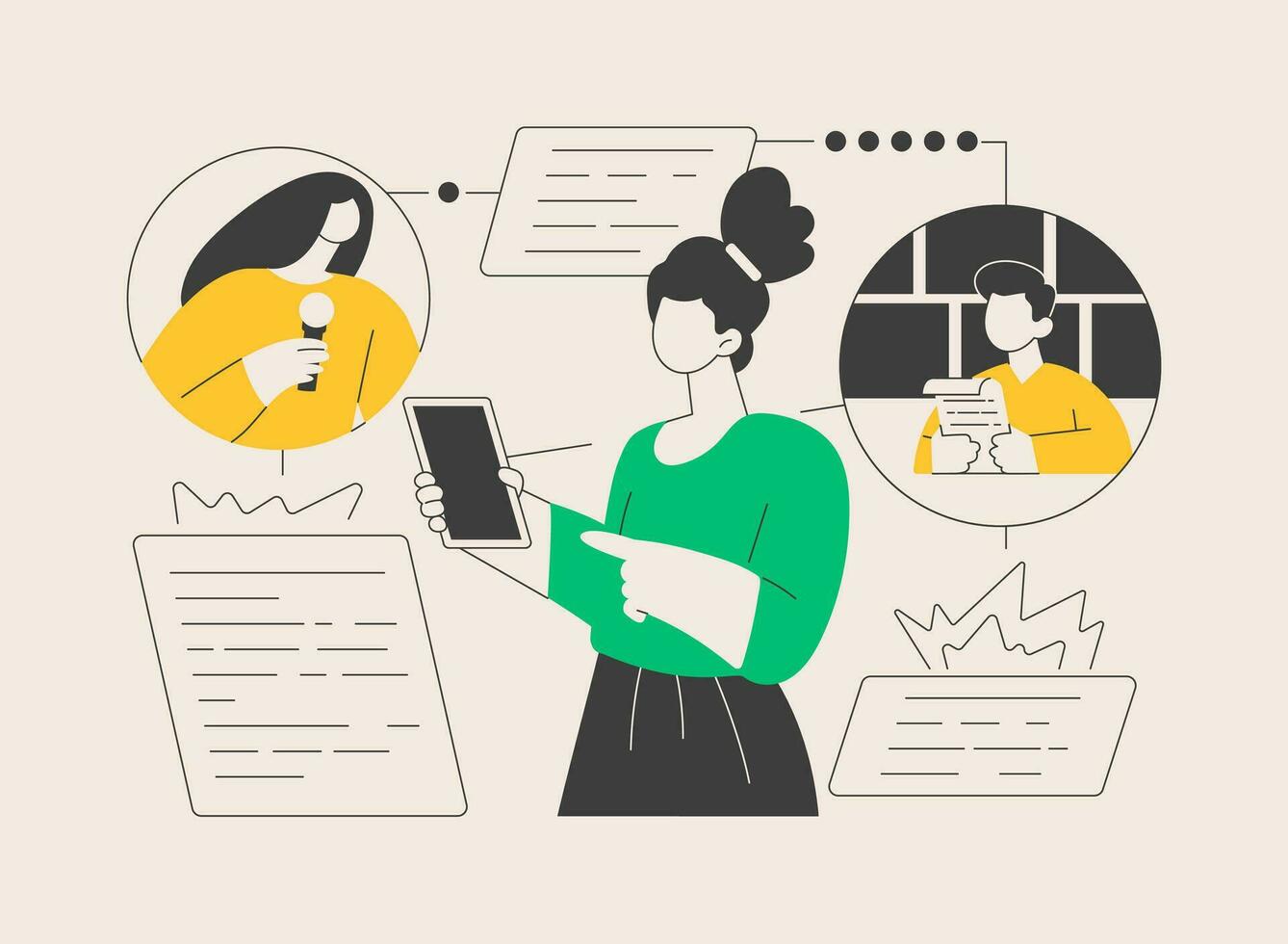 Hot online information abstract concept vector illustration.