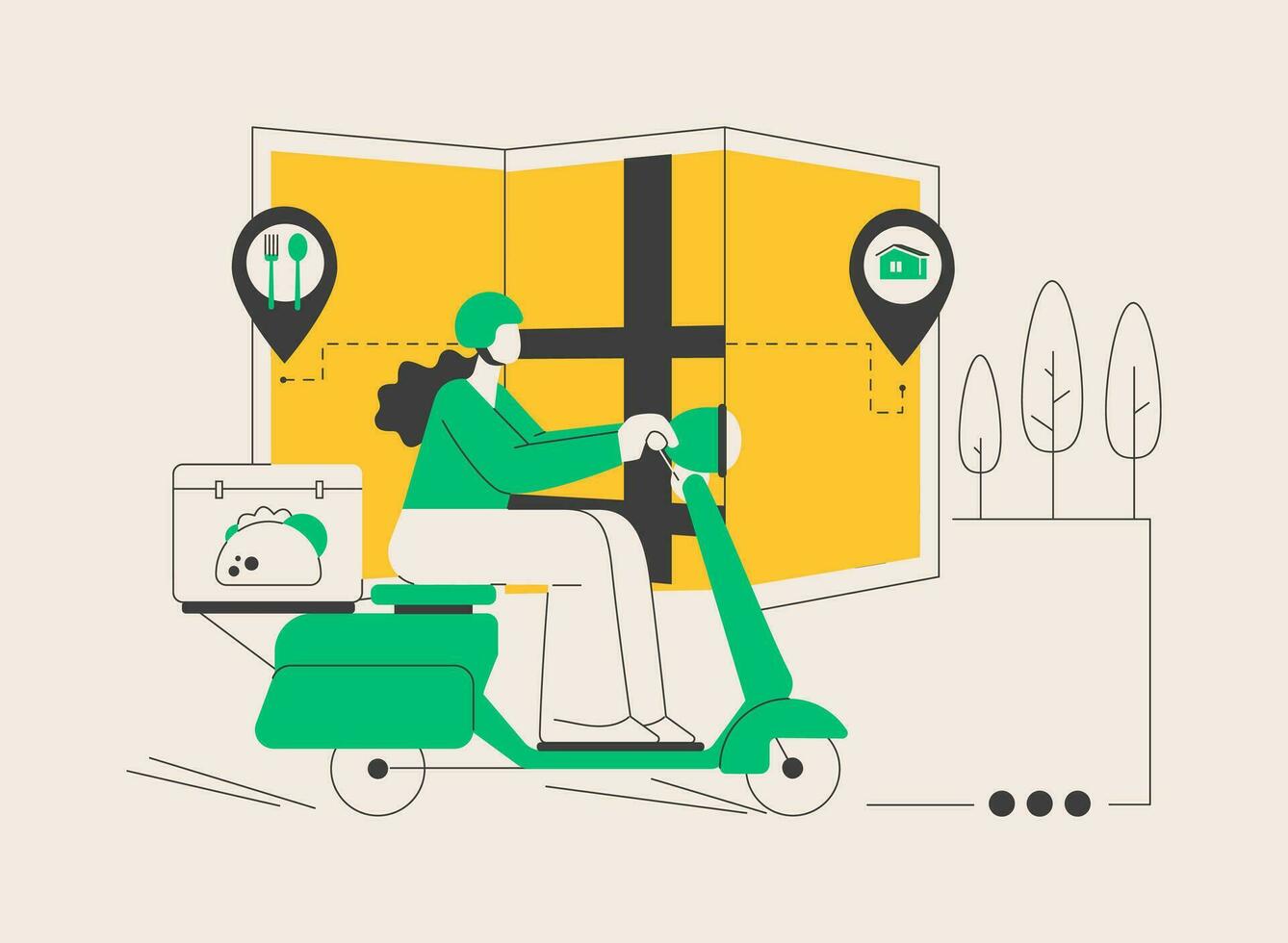 Food delivery abstract concept vector illustration.