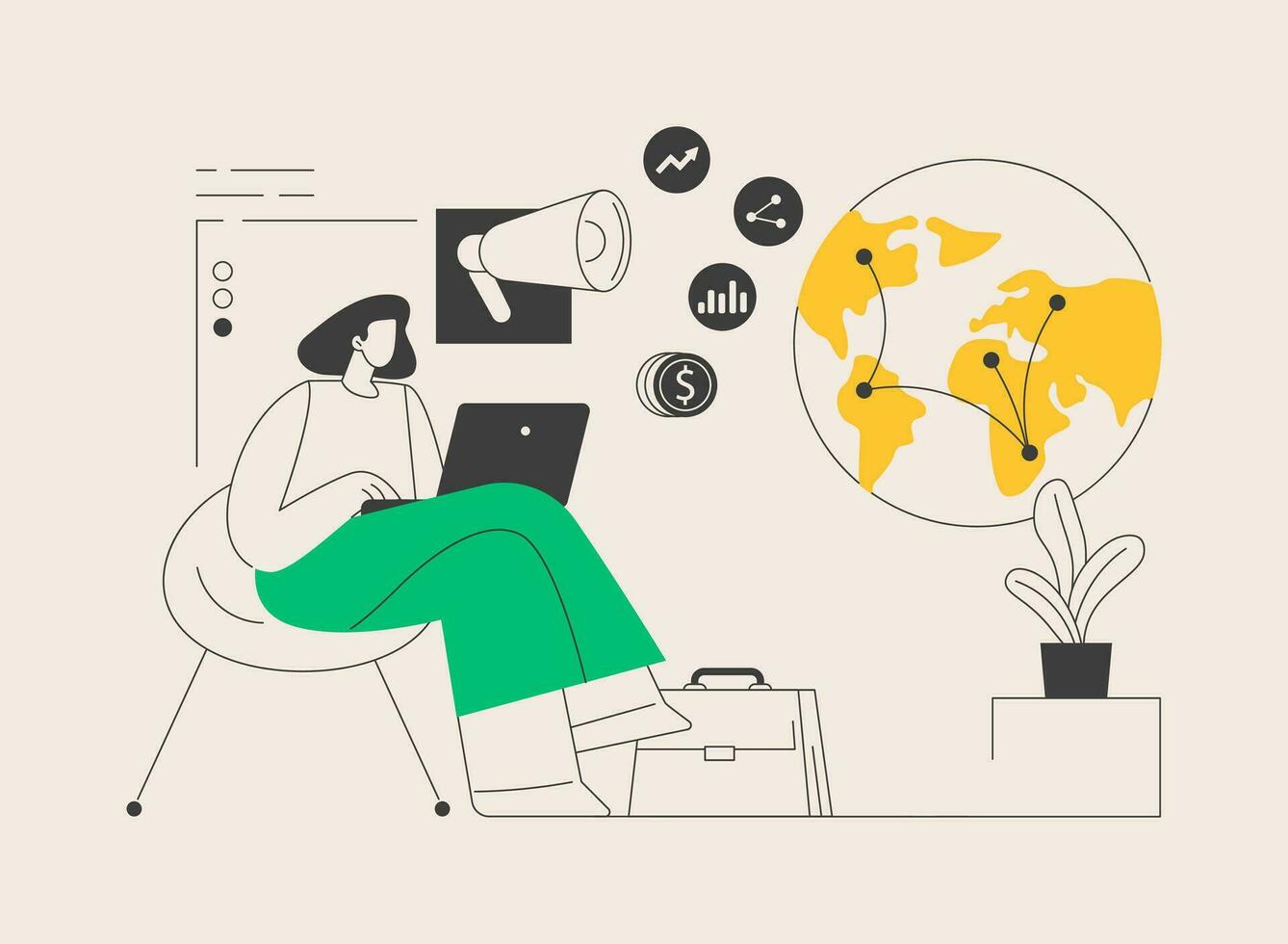 Macromarketing abstract concept vector illustration.