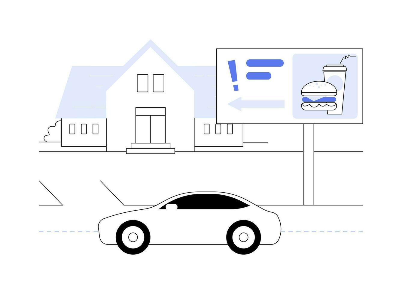 Highway rest area abstract concept vector illustration.