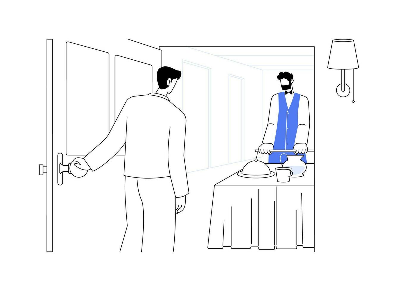 habitación Servicio resumen concepto vector ilustración.