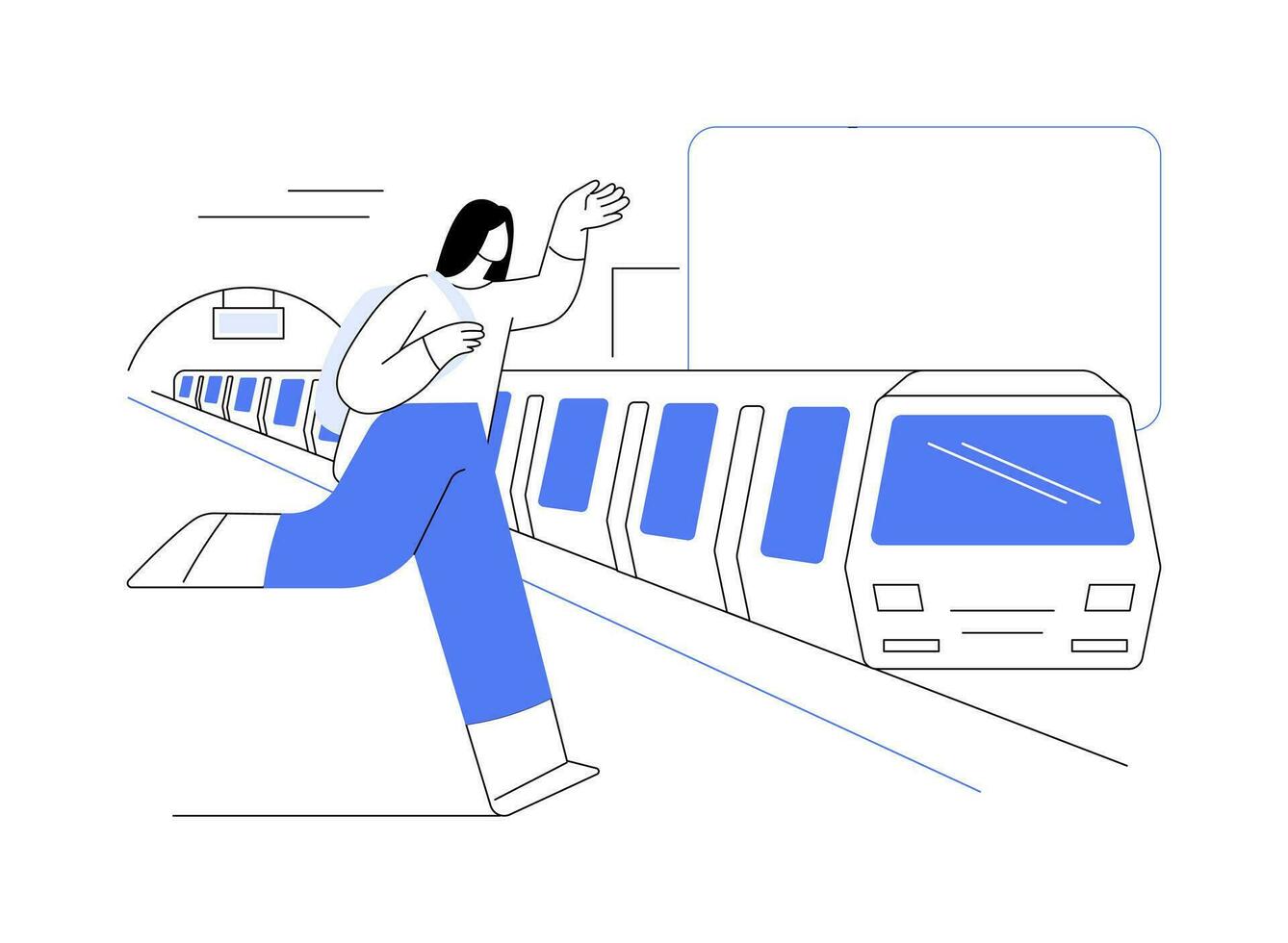 Catch the train abstract concept vector illustration.