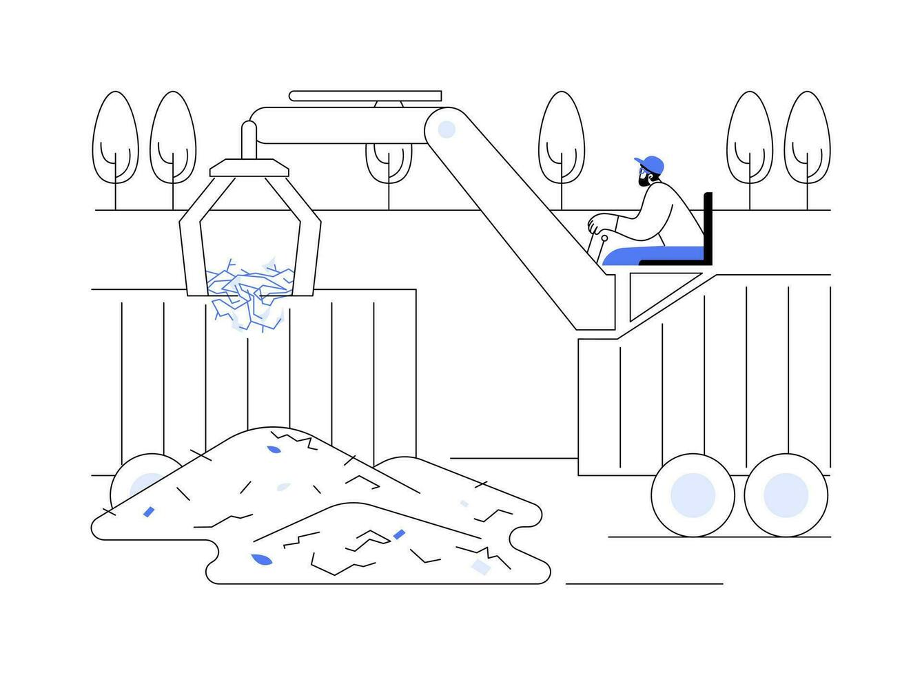 Debris cleanup abstract concept vector illustration.