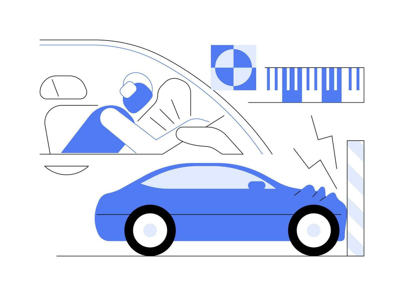 Crash test abstract concept vector illustration.