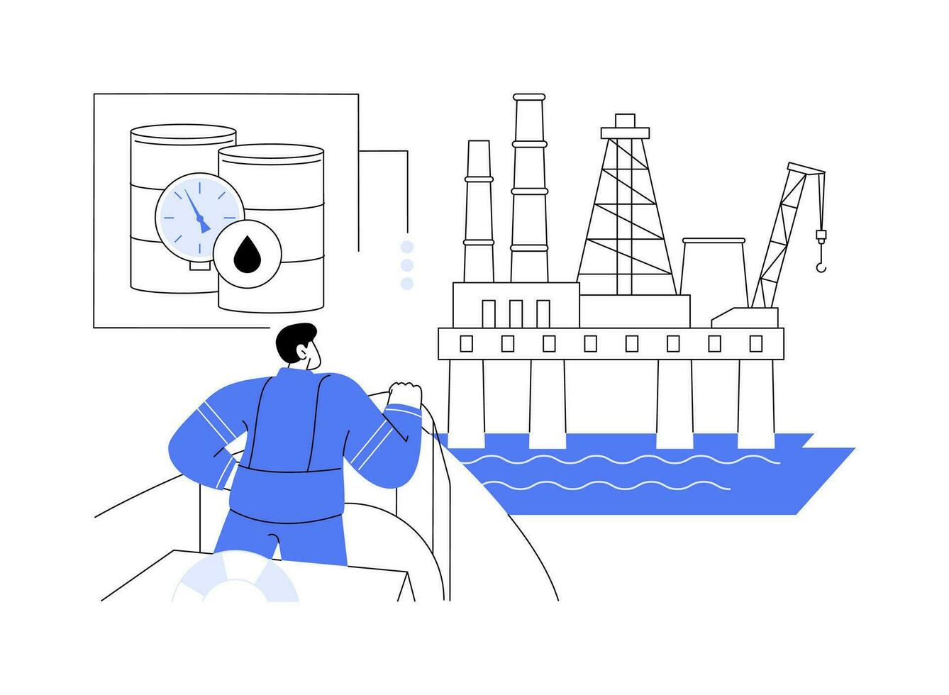 Offshore drilling abstract concept vector illustration.
