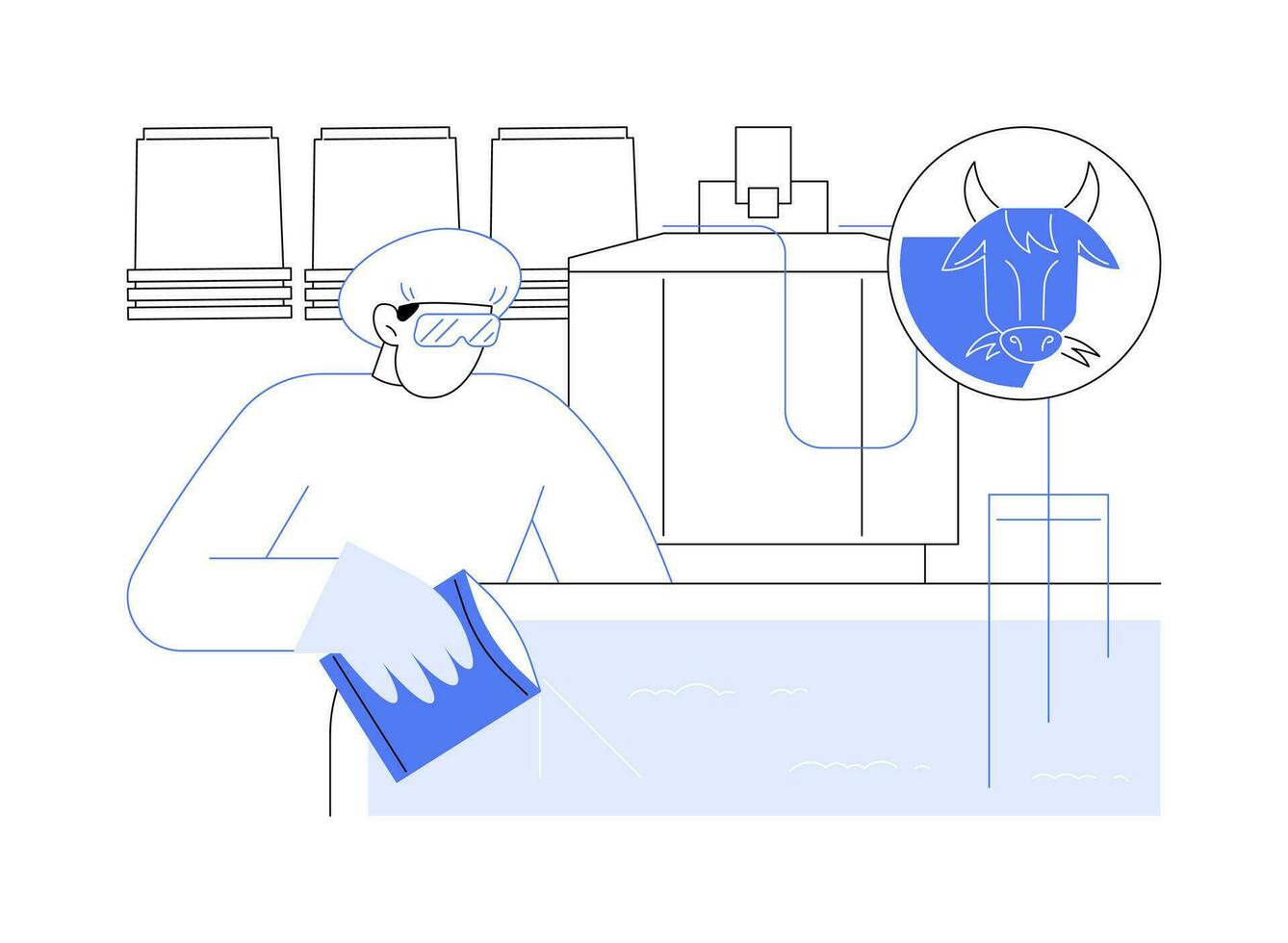 Milk inoculation abstract concept vector illustration.