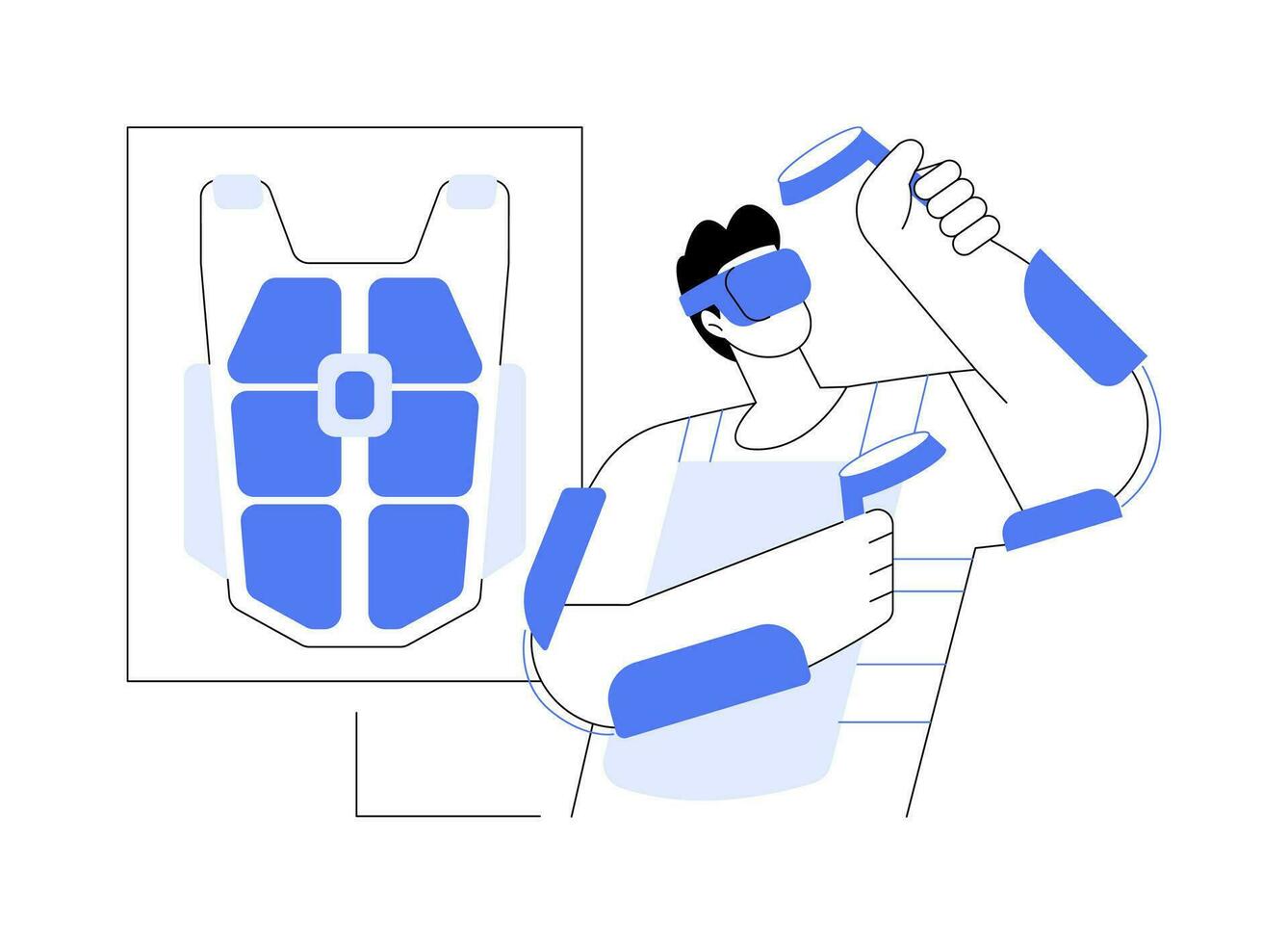Haptic suit isolated cartoon vector illustrations.