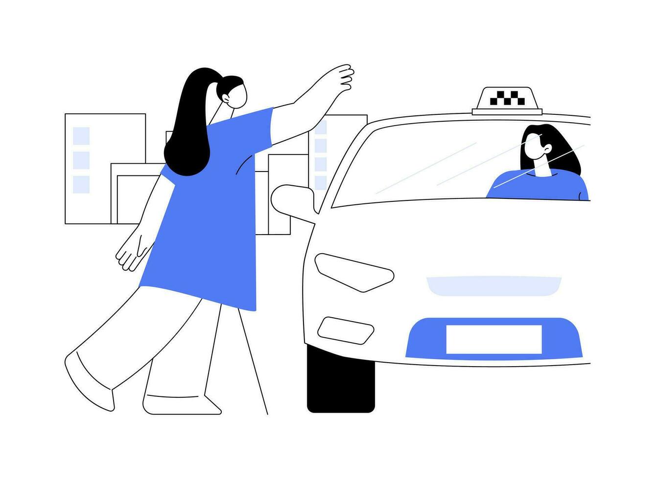 captura Taxi en el calle resumen concepto vector ilustración.