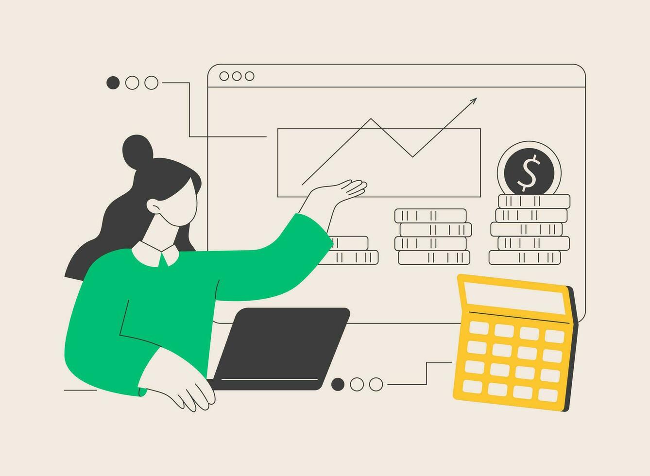 Sales growth abstract concept vector illustration.