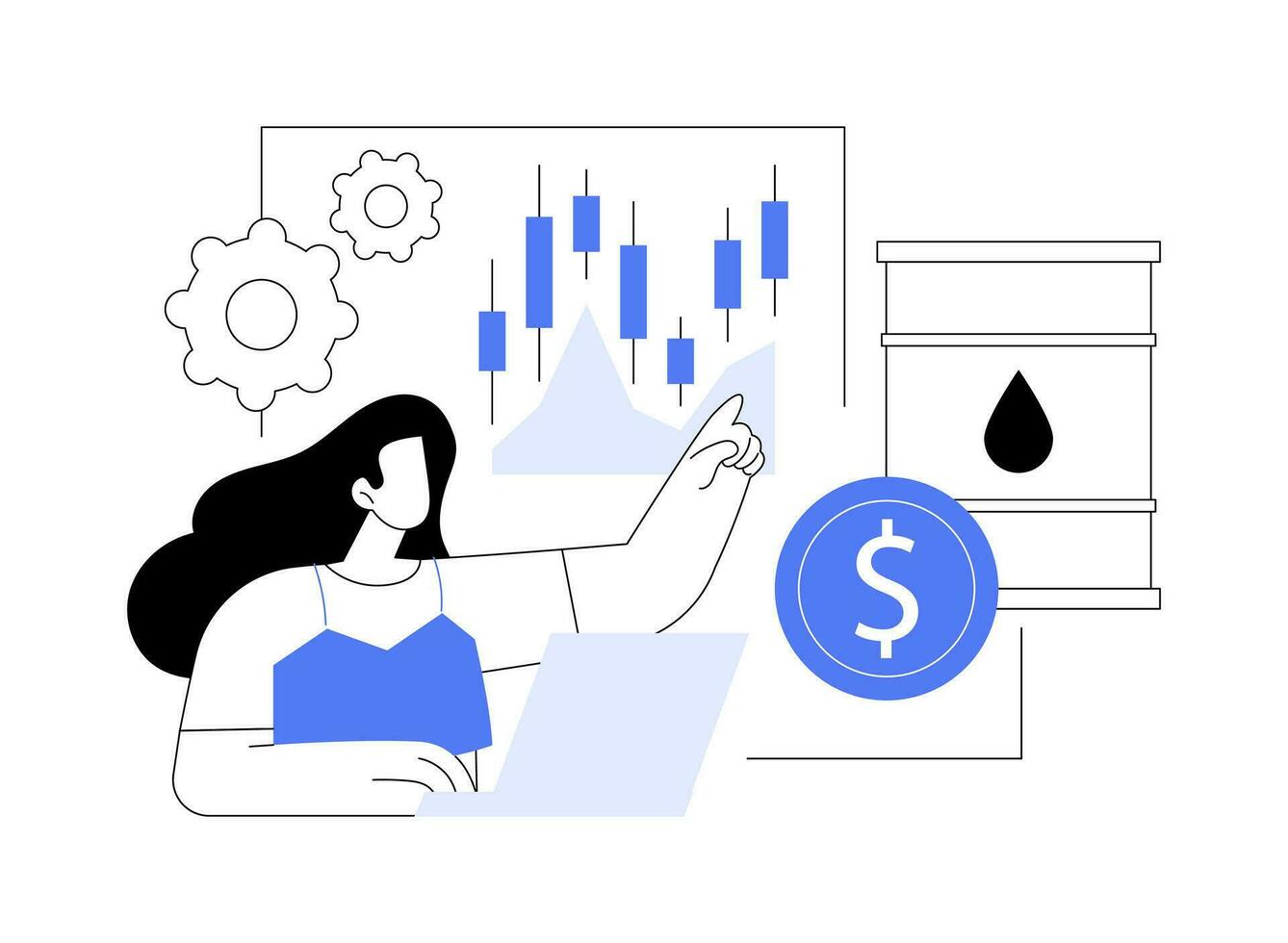 Oil futures trade abstract concept vector illustration.