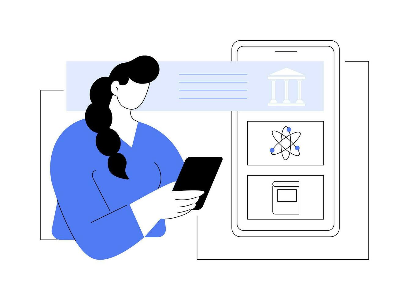 Learning app isolated cartoon vector illustrations.