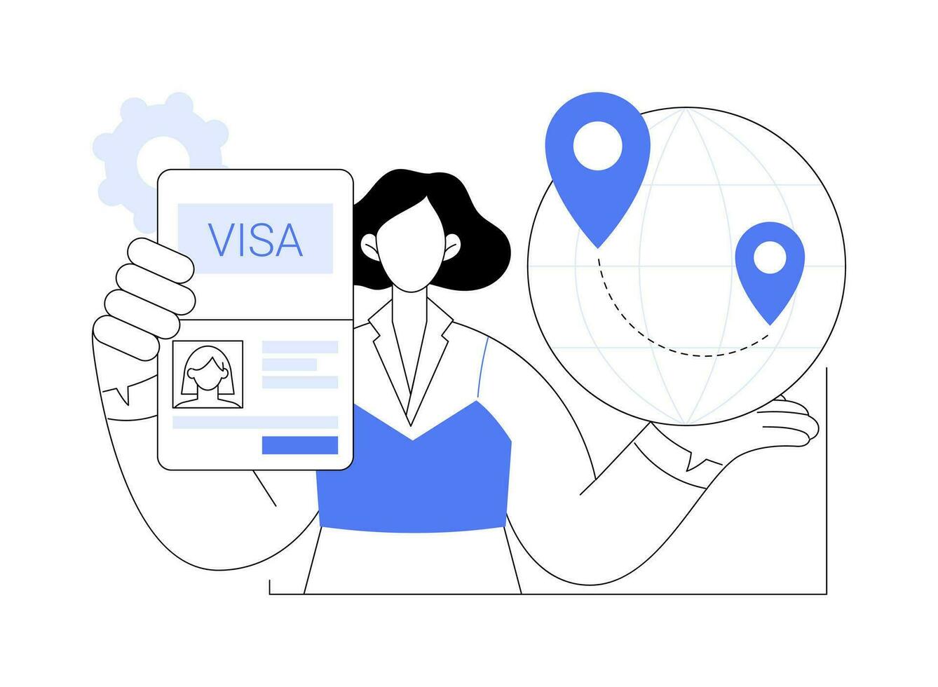 Get a new visa abstract concept vector illustration.