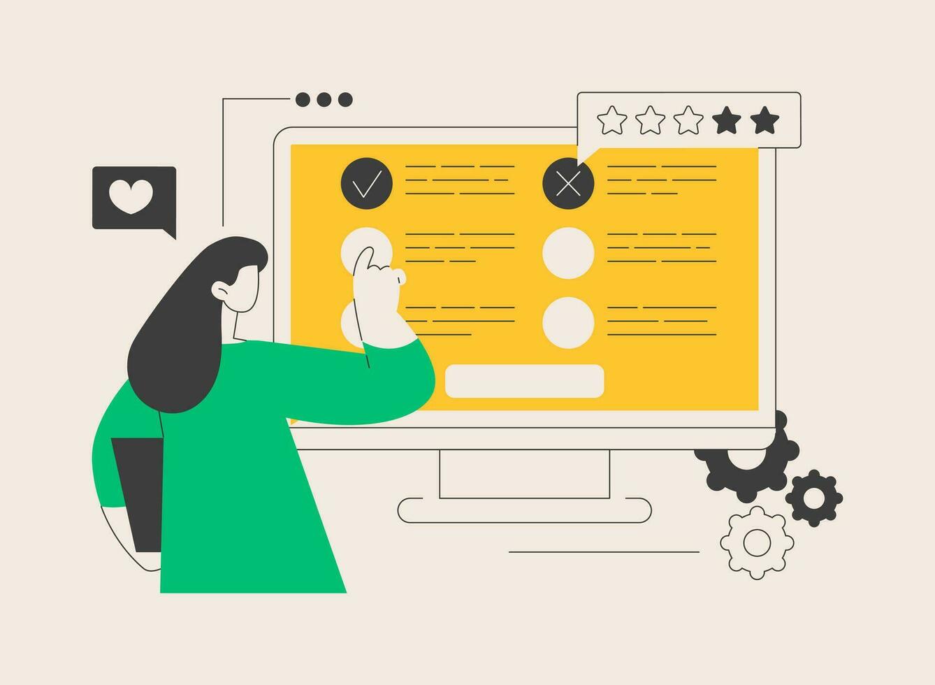 Online survey abstract concept vector illustration.