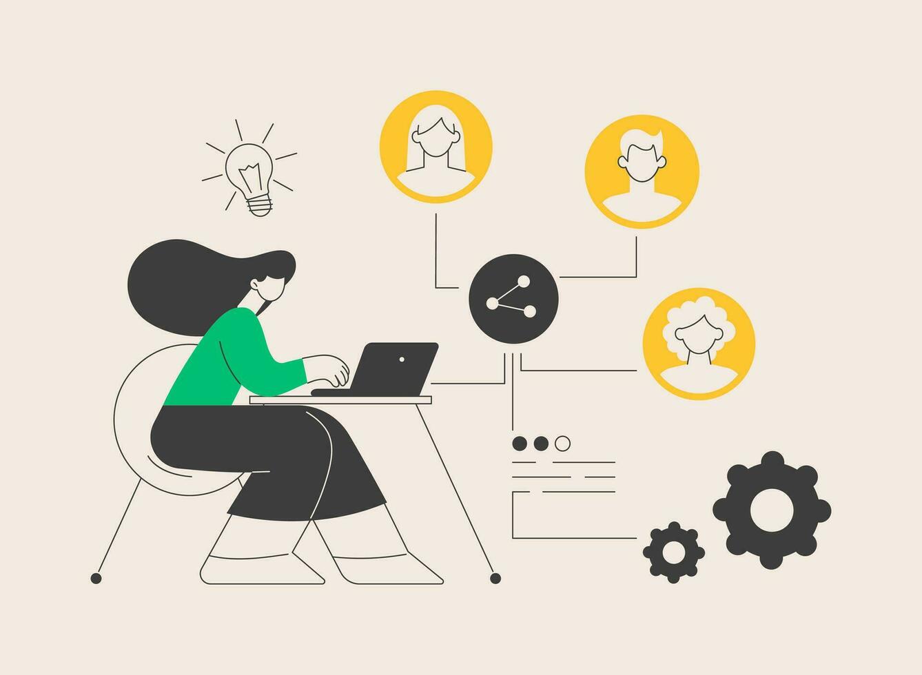 Employee sharing abstract concept vector illustration.