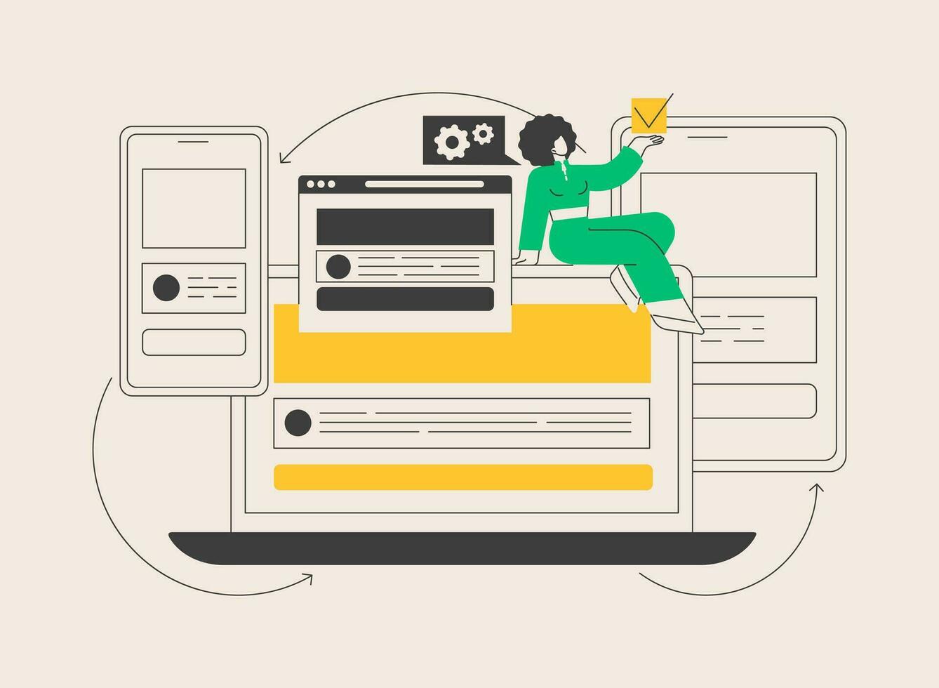 Responsive web design abstract concept vector illustration.