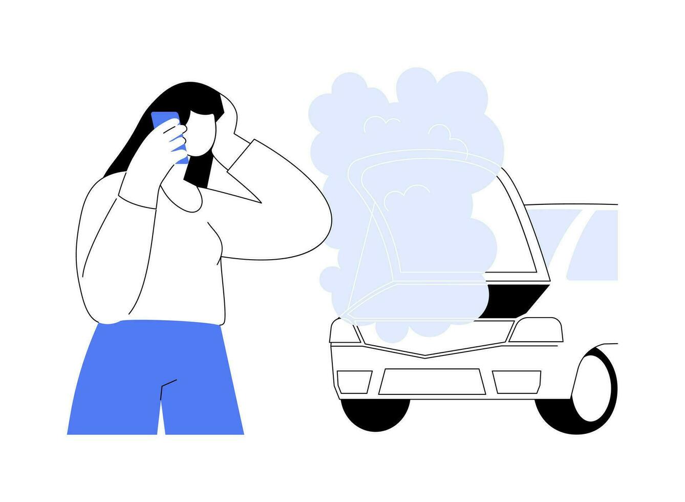 Overheated engine abstract concept vector illustration.
