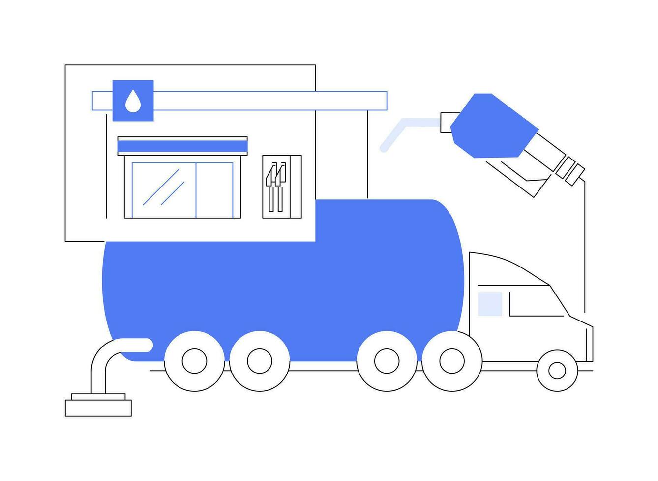 Wholesale petroleum distribution abstract concept vector illustration.