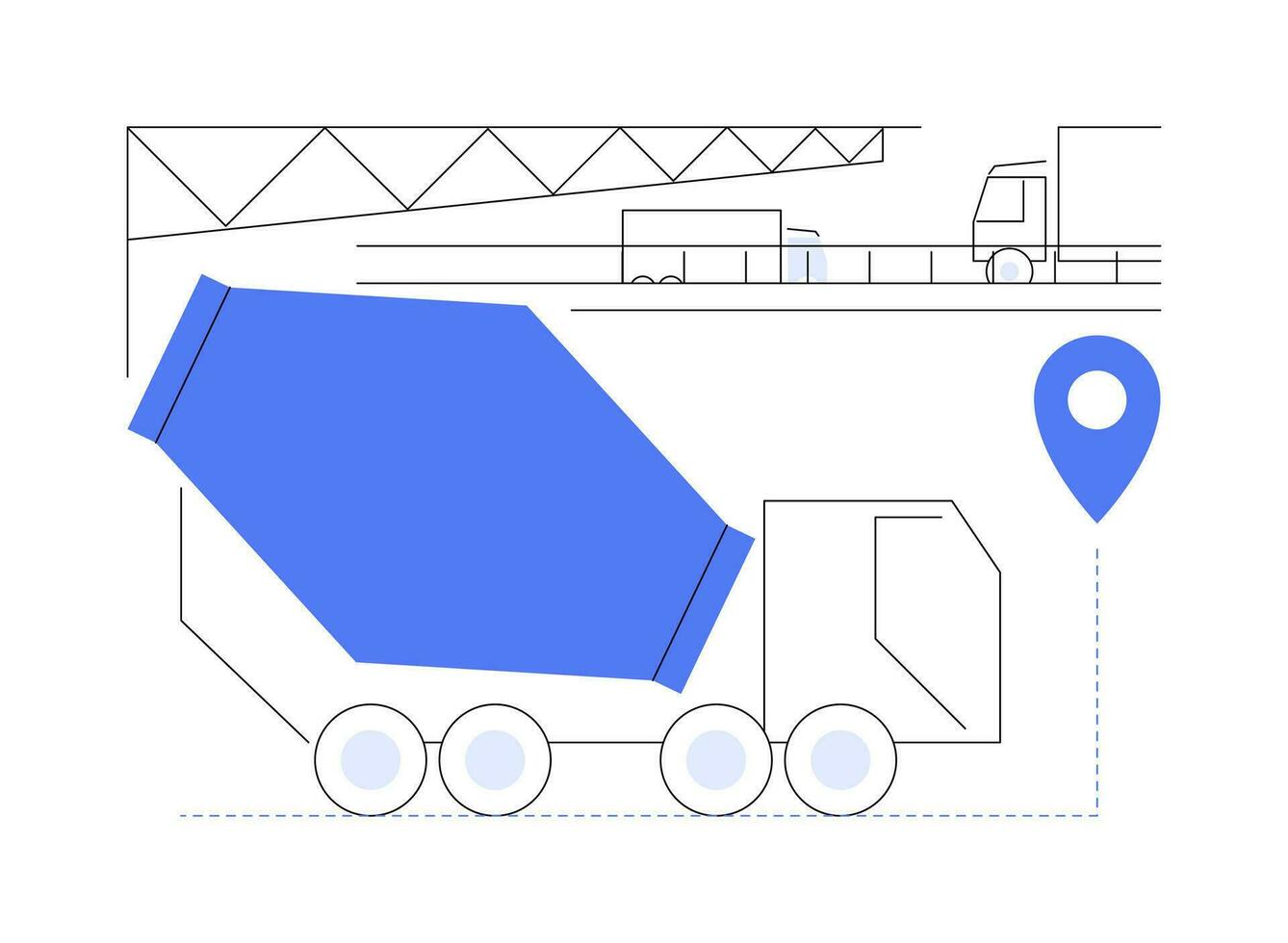 Cement mixer abstract concept vector illustration.