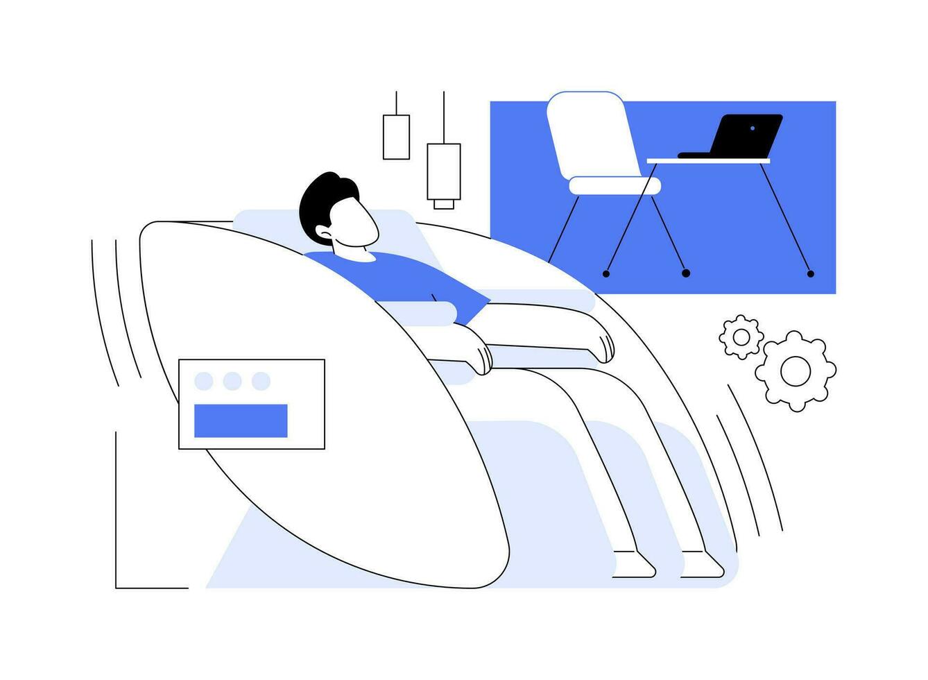 Office massage zone isolated cartoon vector illustrations.