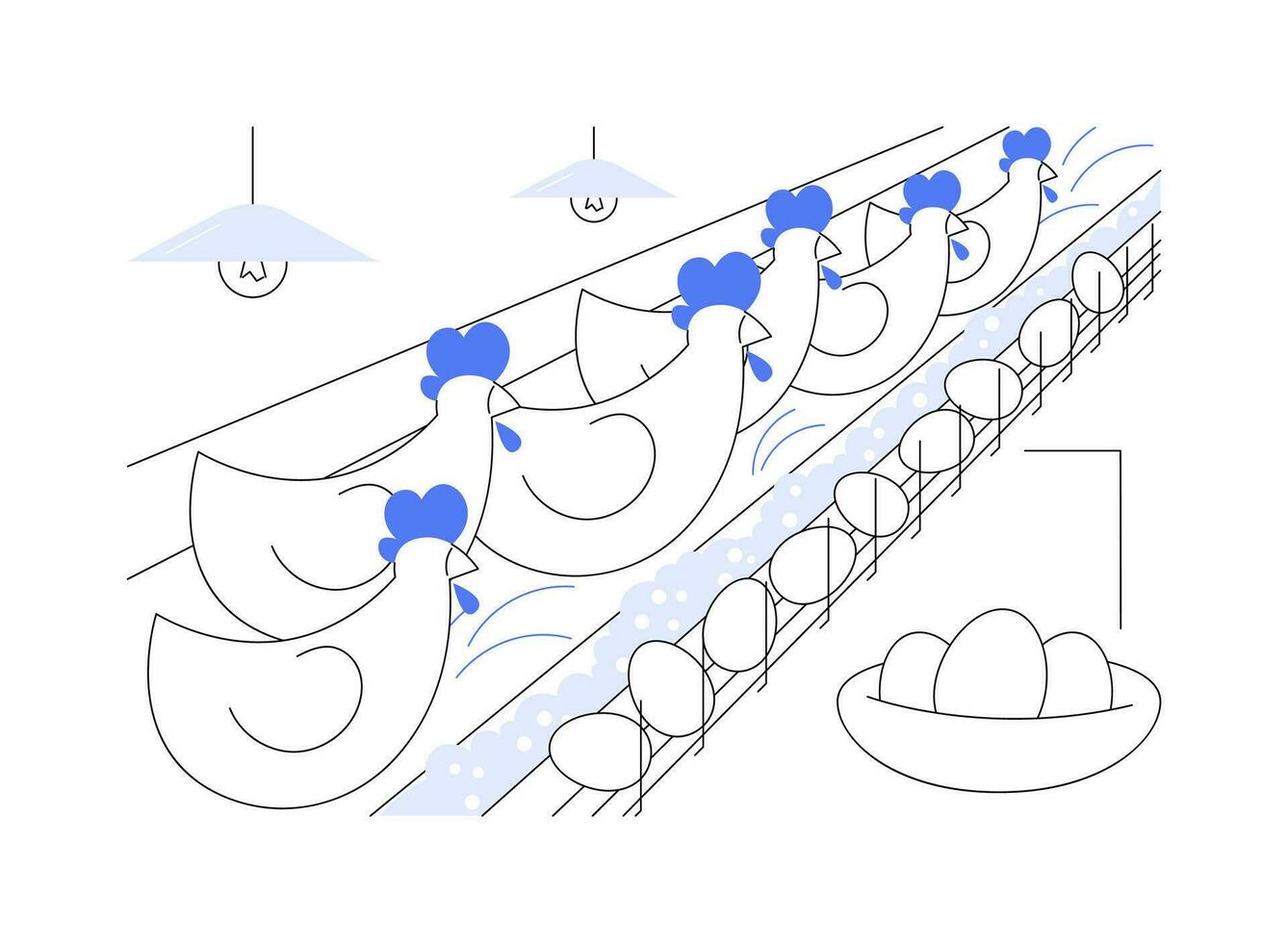 Egg production abstract concept vector illustration.