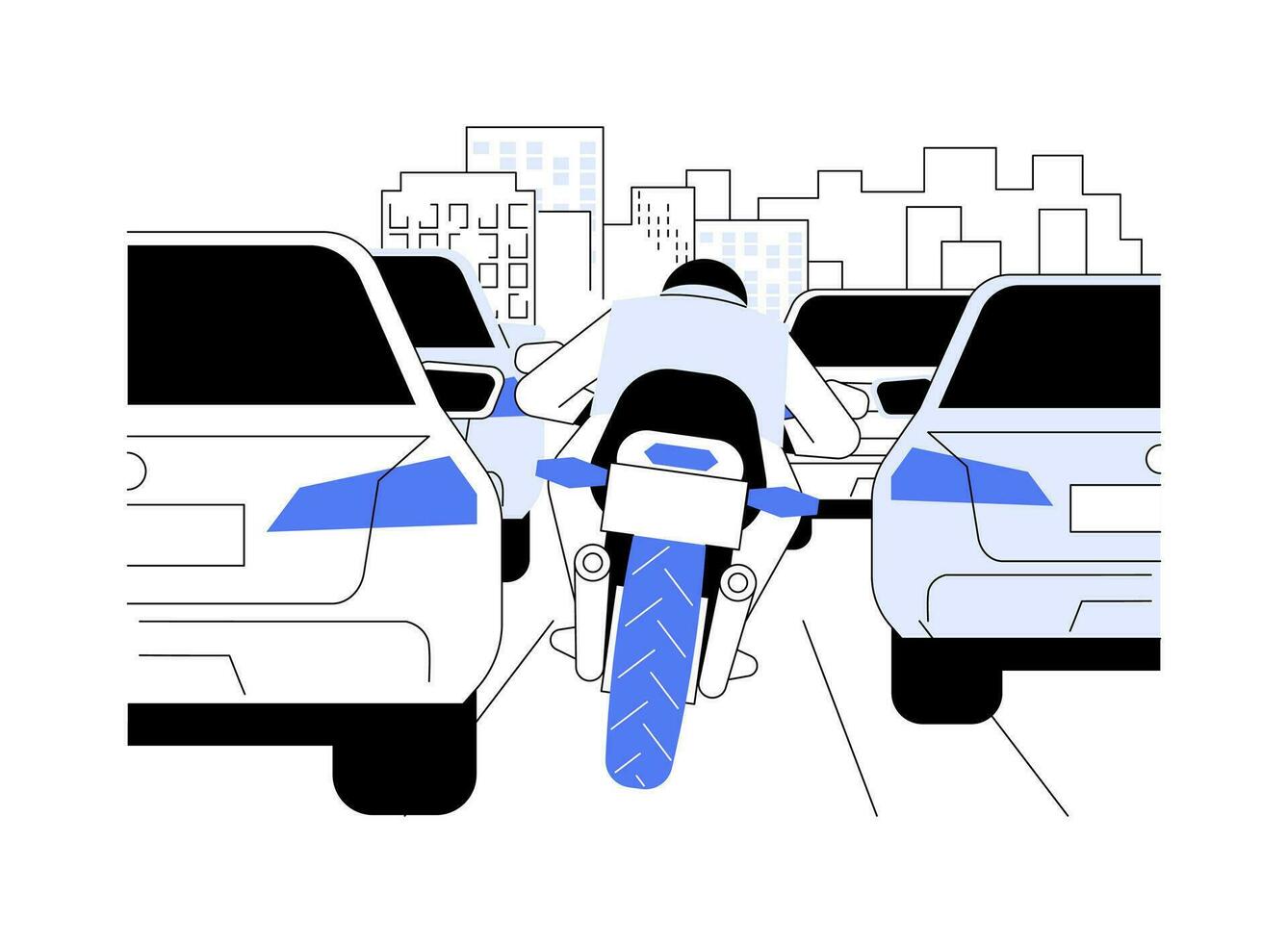 Avoiding traffic jam abstract concept vector illustration.