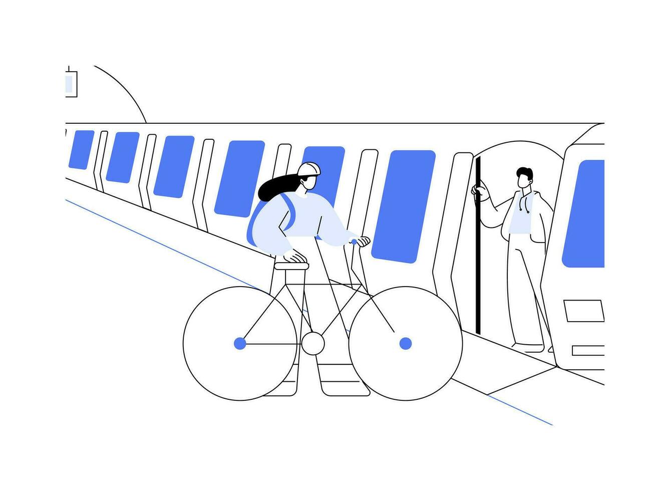 Travelling with a bike abstract concept vector illustration.
