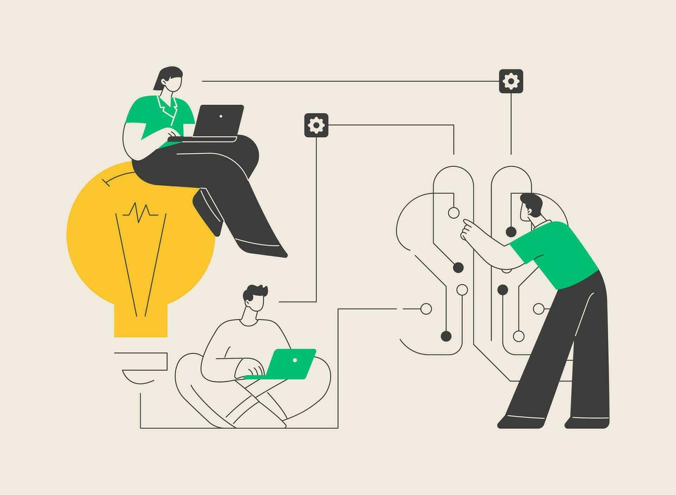Brainstorming abstract concept vector illustration.