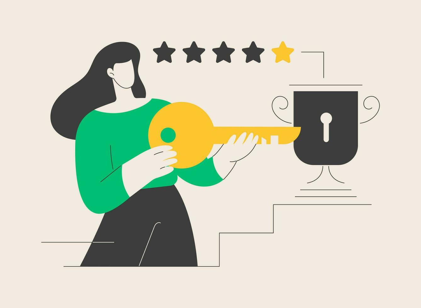 Key to success abstract concept vector illustration.