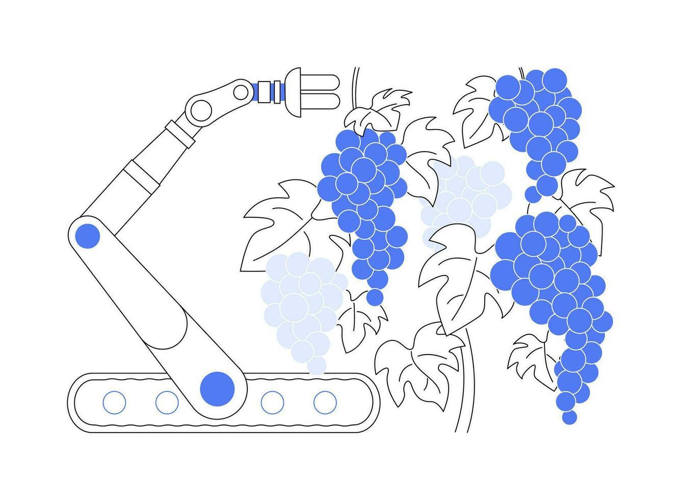 cosecha y cosecha robots resumen concepto vector ilustración.