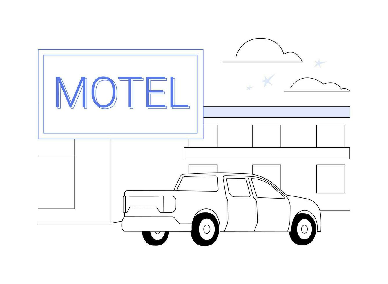 Motel abstract concept vector illustration.