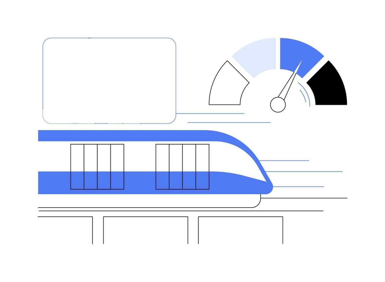 High speed train abstract concept vector illustration.