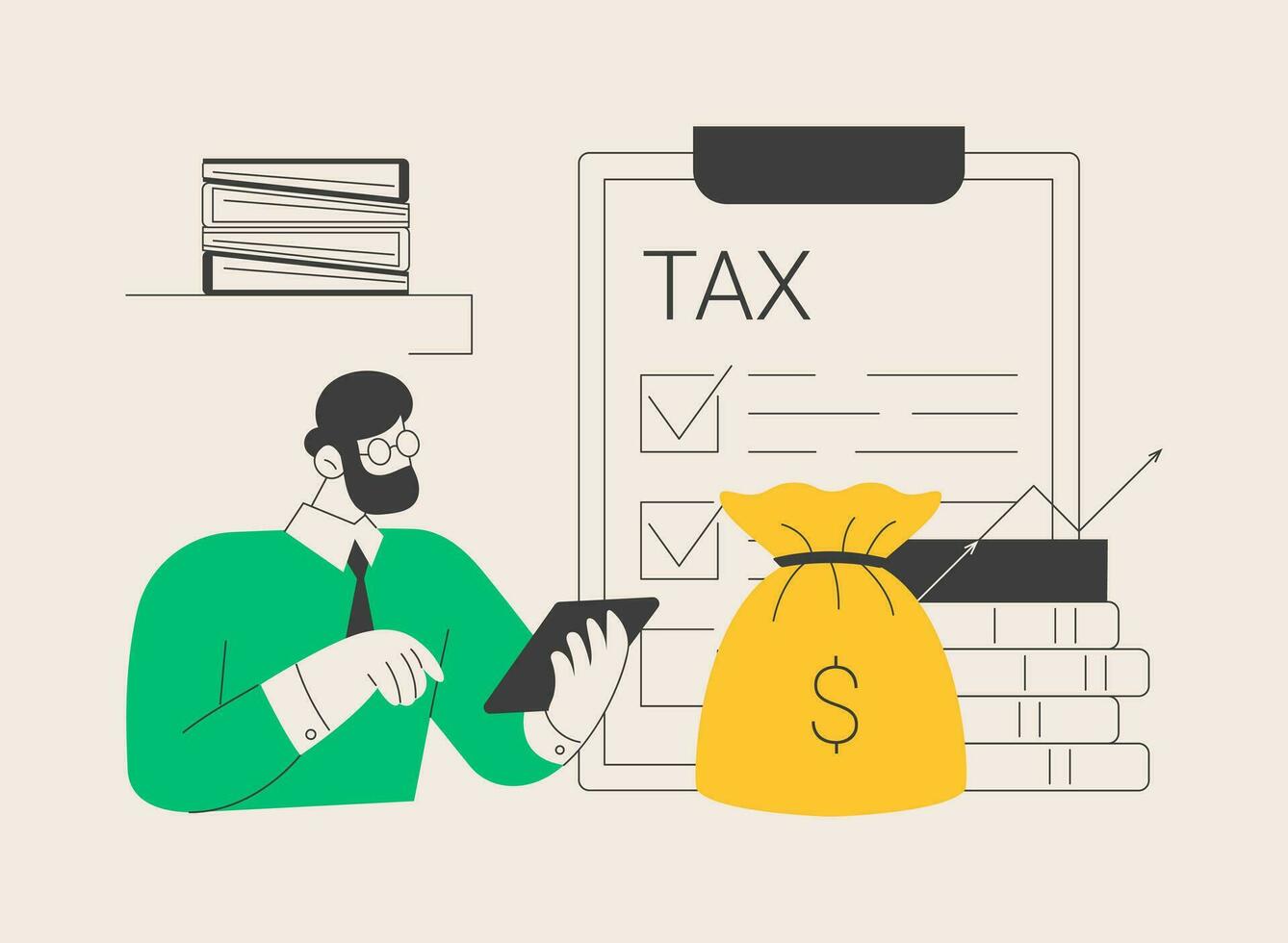 Taxable income abstract concept vector illustration.