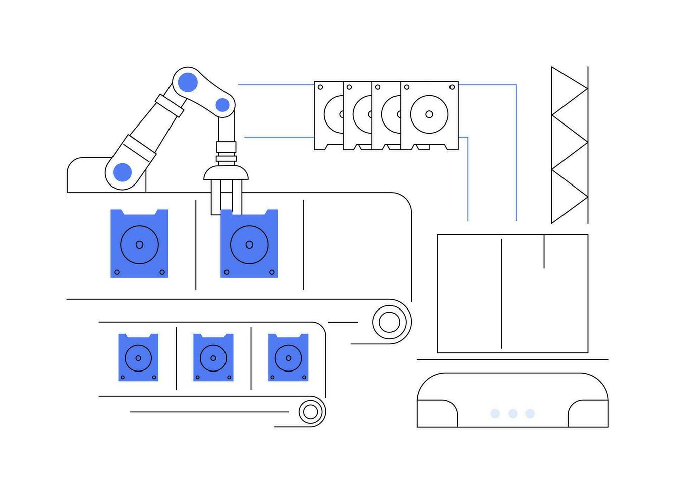 Appliance components manufacturing abstract concept vector illustration.