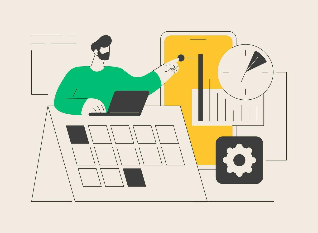 Time management abstract concept vector illustration.