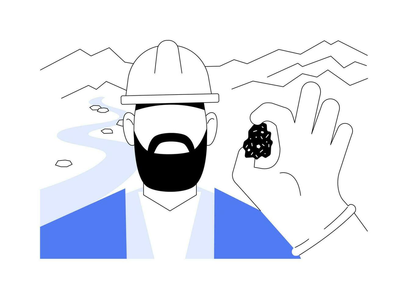 Silver mining abstract concept vector illustration.