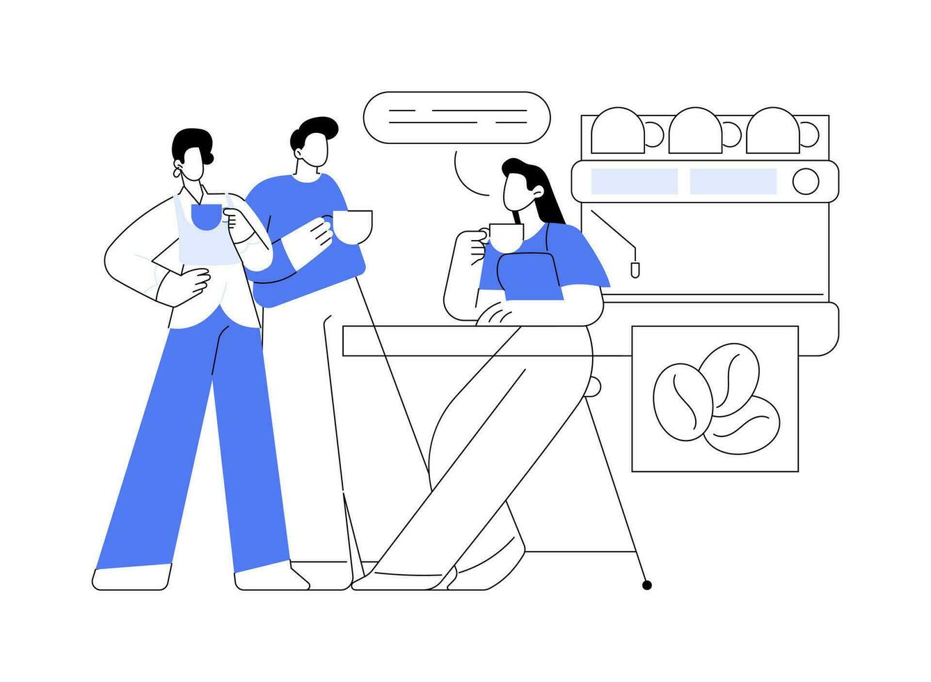 Coffee break isolated cartoon vector illustrations.
