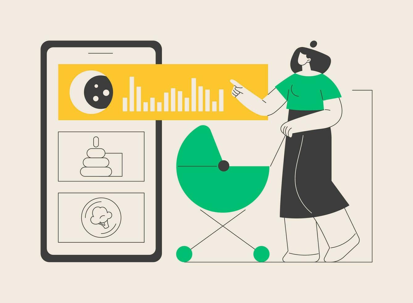 Kids routine app abstract concept vector illustration.