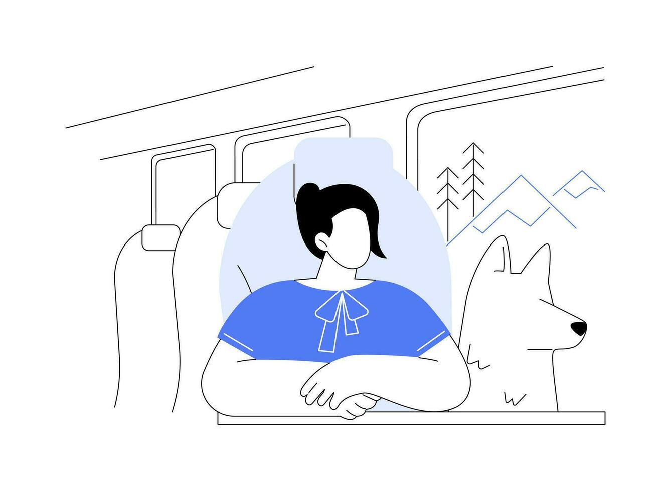 Travelling with a pet abstract concept vector illustration.