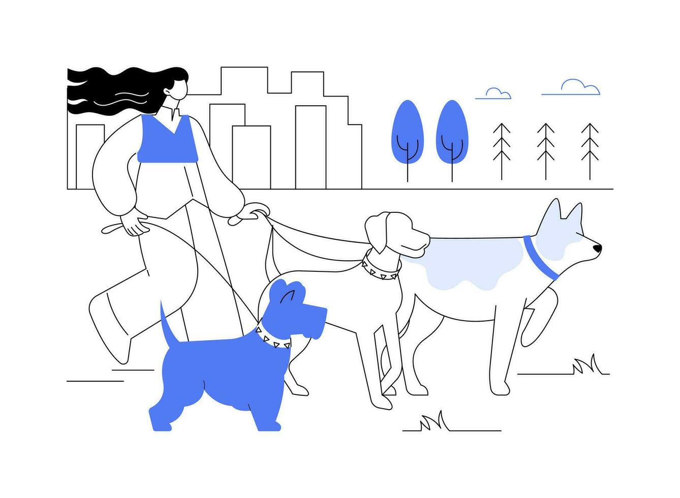 Pet walking isolated cartoon vector illustrations.