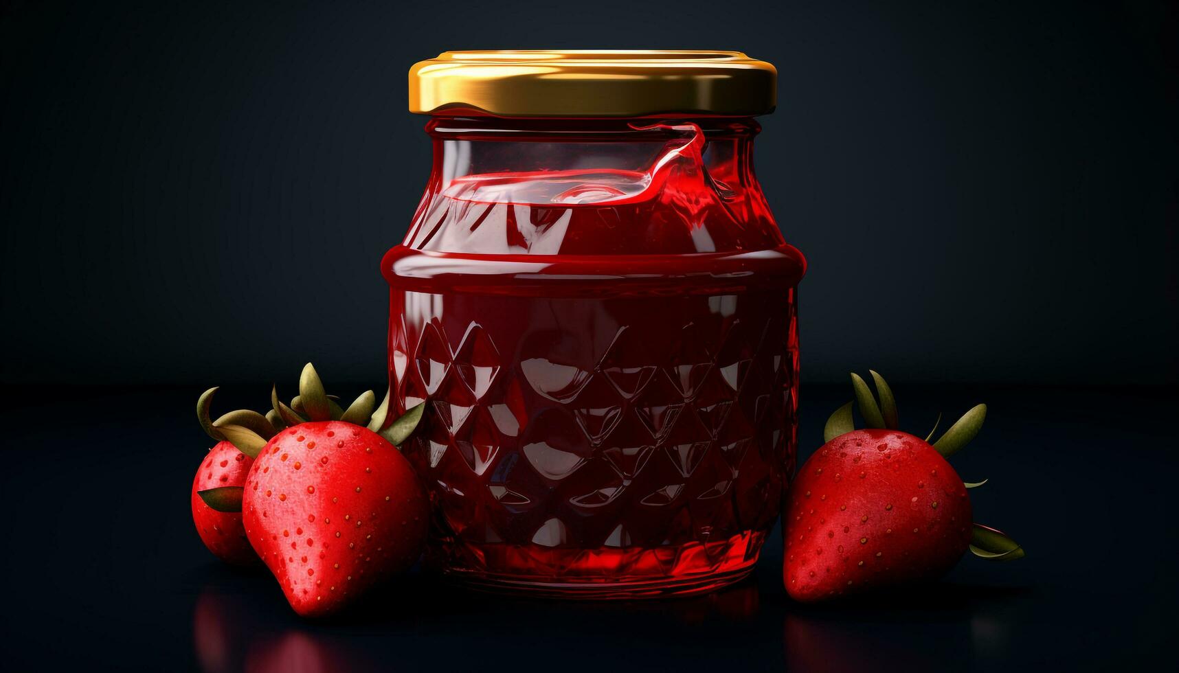 AI generated jam jelly bottle nutrition red photo