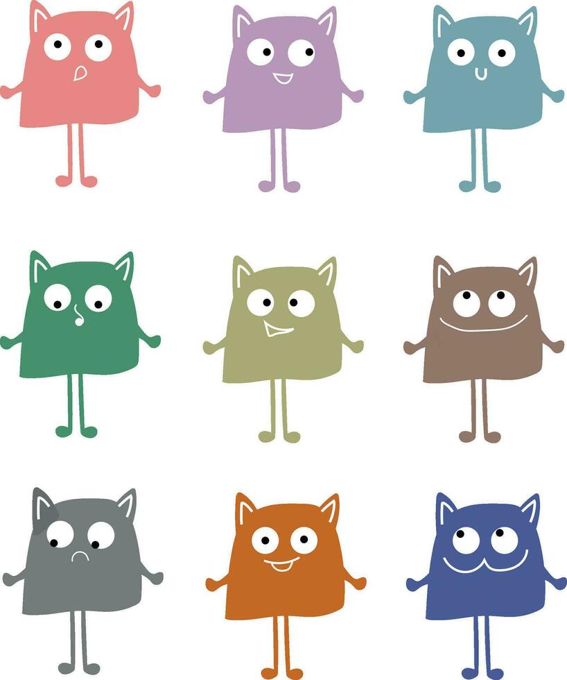 gatos conjunto con diferente emociones vector