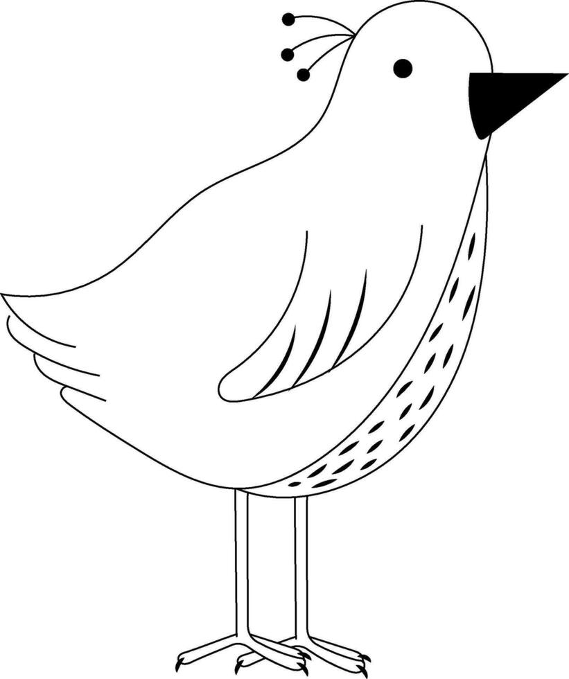 Cute birds hand drawn illustration vector