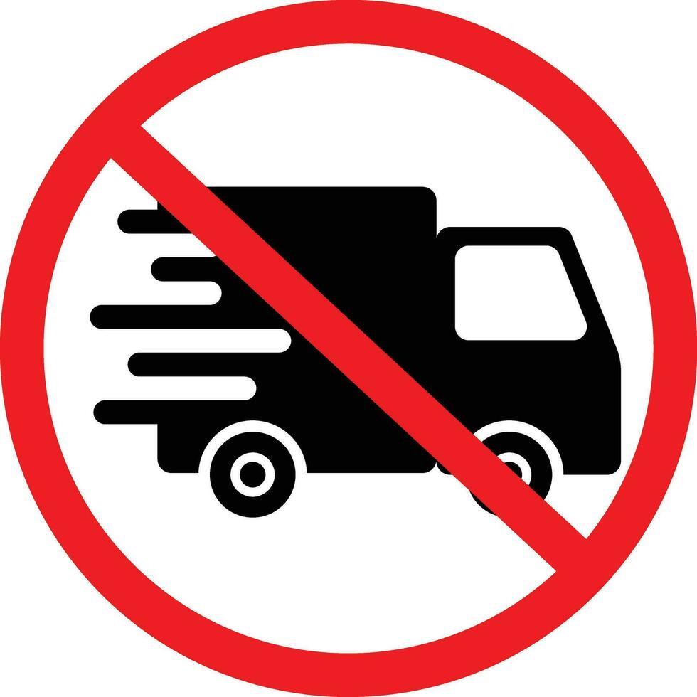 No Delivery Truck Prohibition Sign vector