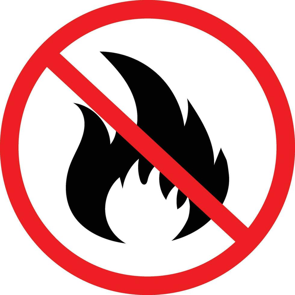 No Burning Fire Prohibition Sign vector