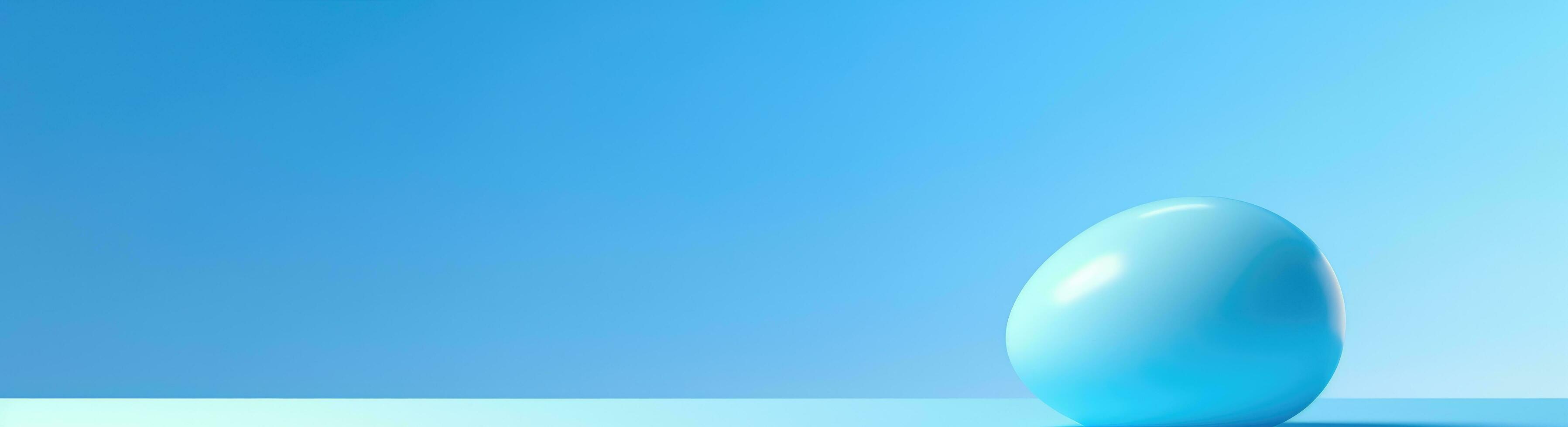 AI generated easter egg on blue background photo