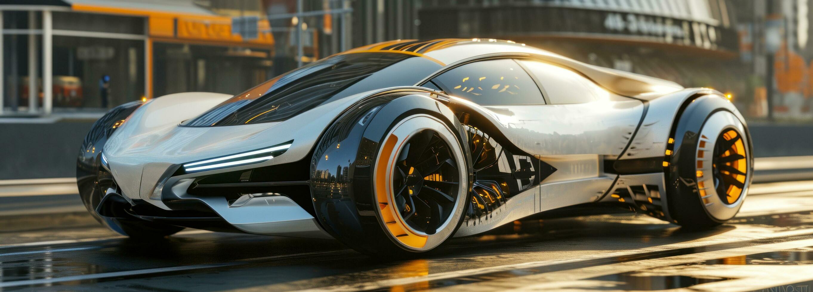 AI generated futuristic electric car photo