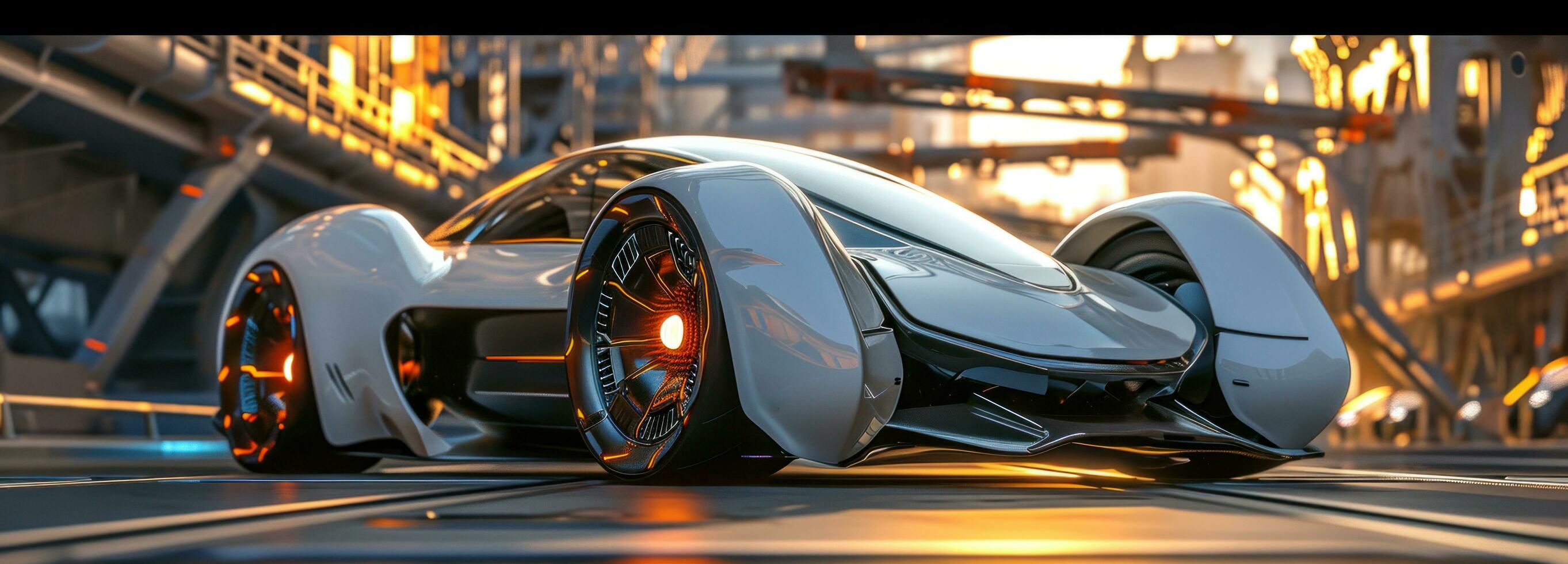 ai generado futurista eléctrico coche foto