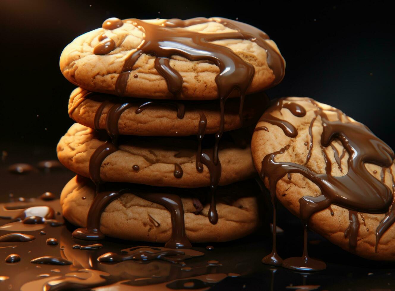 AI generated pile of cookies stacked on top of each other photo