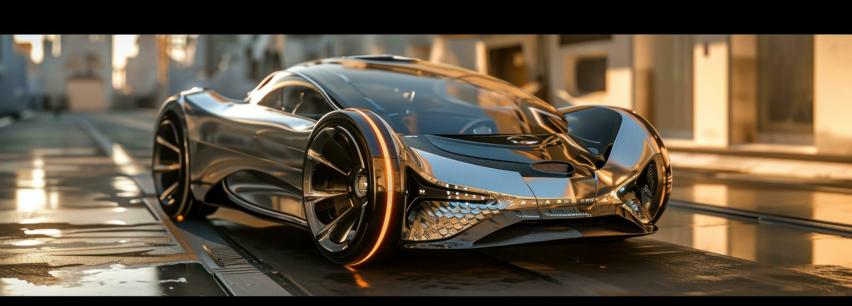 AI generated futuristic electric car photo